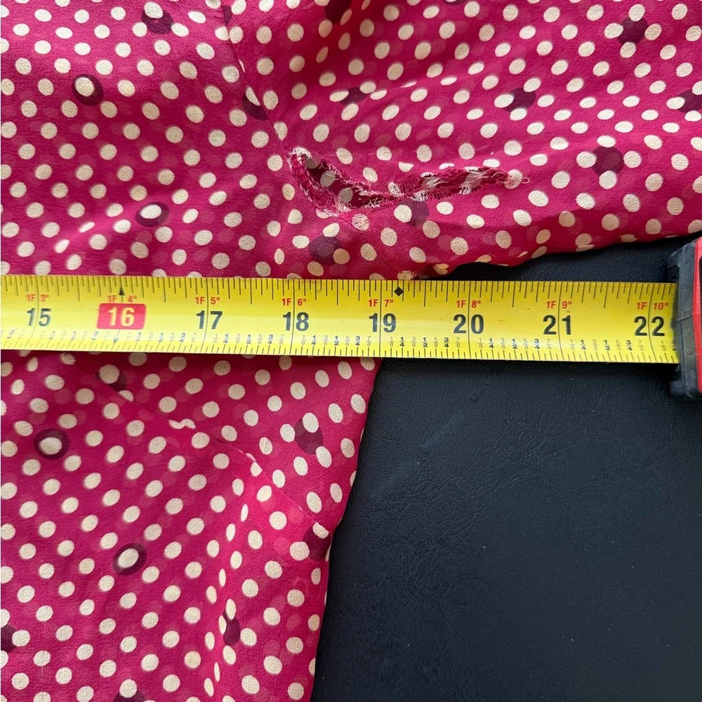 Johnny Was Silk Polka Dot Blouse Size Small Tear / Repair Needed - Picture 4 of 9